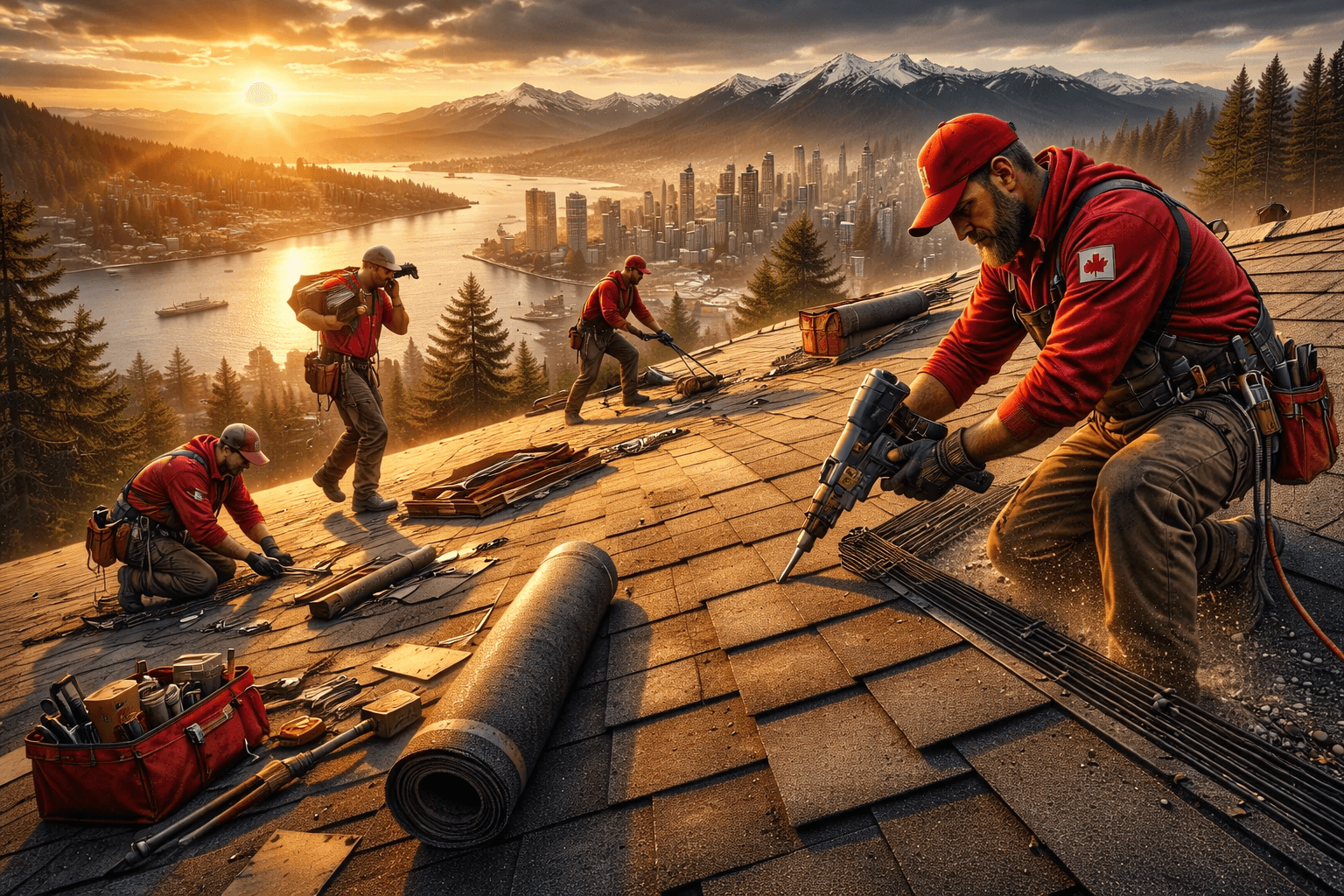 Roof leak repair after storm damage in Vancouver